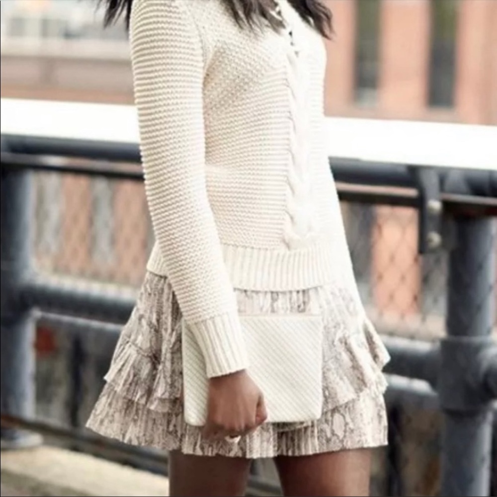 Banana Republic Snakeskin Print Ruffled Mini Skirt